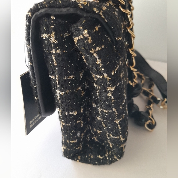 Badgley Mischka Boucle Tweed Shoulder Bag with Braided Chain - Picture 6 of 14
